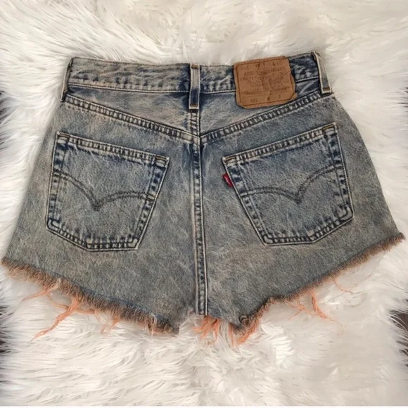 Levi’s 501 Button Fly Distress High Rise Shorts - Picture 2 of 5